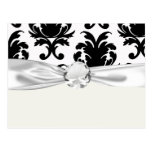 elegant black and white damask post cards
