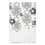 elegant black and white damask customized stationery