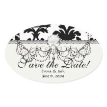 elegant black and white damask stickers