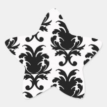 elegant black and white damask sticker
