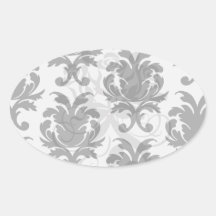 elegant black and white damask stickers