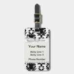 elegant black and white damask tags for bags