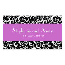 Elegant Black and White Damask Wedding Card Business Card