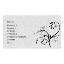 Elegant black and white floral design business cards