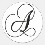 Elegant Black and White Monogram - A Stickers