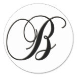 Elegant Black and White Monogram - B - Customized stickers