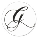 Elegant Black and White Monogram G stickers