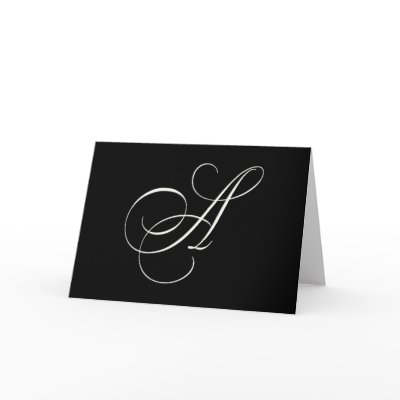 Elegant black and white monogram - initial A Greeting Cards by aslentz