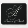 Elegant black and white monogram - initial A Mouse Mats