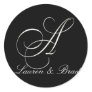 Elegant black and white monogram - initial A Stickers
