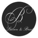 Elegant black and white monogram - initial B stickers