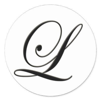 Elegant Black and White Monogram L Stickers by aslentz