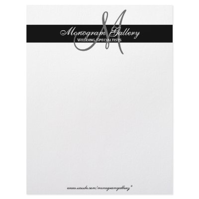 Elegant Black and White Monogram Letterhead by monogramgallery