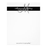 Elegant Black and White Monogram Letterhead
