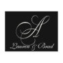 Elegant black and white nogram - initial A Postcard
