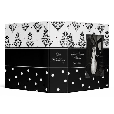 Elegant Black and White Photo Wedding Binder by DizzyDebbie