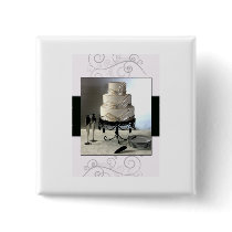 Elegant black and white  wedding cake pins