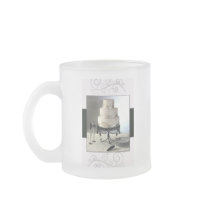 Elegant black and white  wedding cake mugs