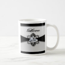 Elegant Black and White Wedding Favor Mugs