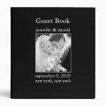 Elegant Black And White Wedding Guest Book Binder