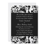 Elegant black and white Wedding Invitation