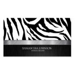 Elegant Black and White Zebra Business Cards