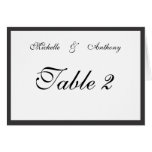Elegant Black Border Reception Table Card