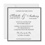 Elegant Black Border Wedding Invitation