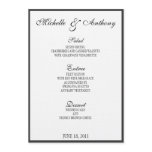 Elegant Black Border Wedding Menu invitations