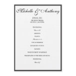 Elegant Black Border Wedding Program