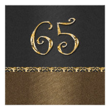 Elegant black brown 65th ANY AGE Announcements