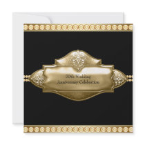 Elegant Black Gold 50th Wedding Anniversary