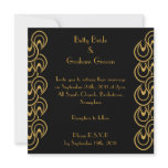 Elegant Black & Gold Art Deco Linen Invites