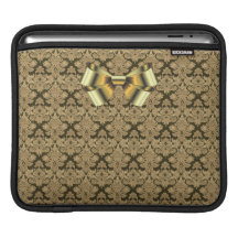Elegant Black/Gold Brocade iPad Sleeve
