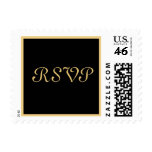 Elegant Black Gold RSVP Postage Stamp stamps