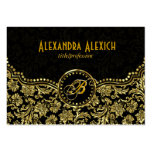 Elegant Black & Gold  Vintage Floral Damasks Business Card