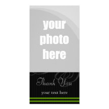 Elegant Black/Green "Thank You" Photo Card Template