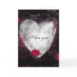 Elegant black heart & roses "I love you" Cards