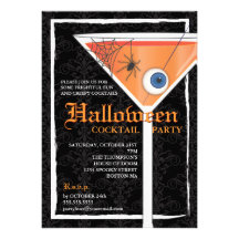 Elegant Black Lace Halloween Cocktail Party Announcement
