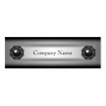 Elegant Black Metal Silver Skinny 2 Business Cards