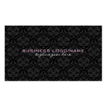Elegant Black Monotones Vintage Floral Damasks Business Card Template