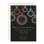 Elegant Black Ornaments Holiday Party Invitation
