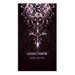 Elegant Black & Pink Look Vintage Floral Damasks Business Cards