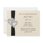 Elegant Black Ribbon Engagement Party Invitation