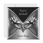 Elegant Black Silver Metal Mask Event Party 2