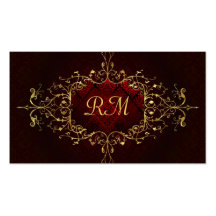 Elegant Black Touch Of Red Vintage Lace Frame 2 Business Card Template