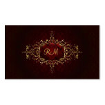 Elegant Black Touch Of Red Vintage Lace Frame Business Card Template