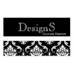 Elegant Black White Damask Fashion Business Card
