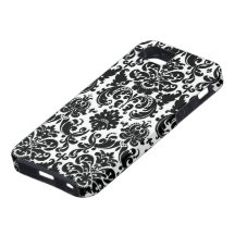 Elegant Black White Damask iPhone 5 Case