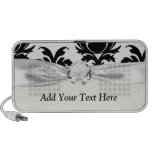 elegant black white damask iPhone speaker